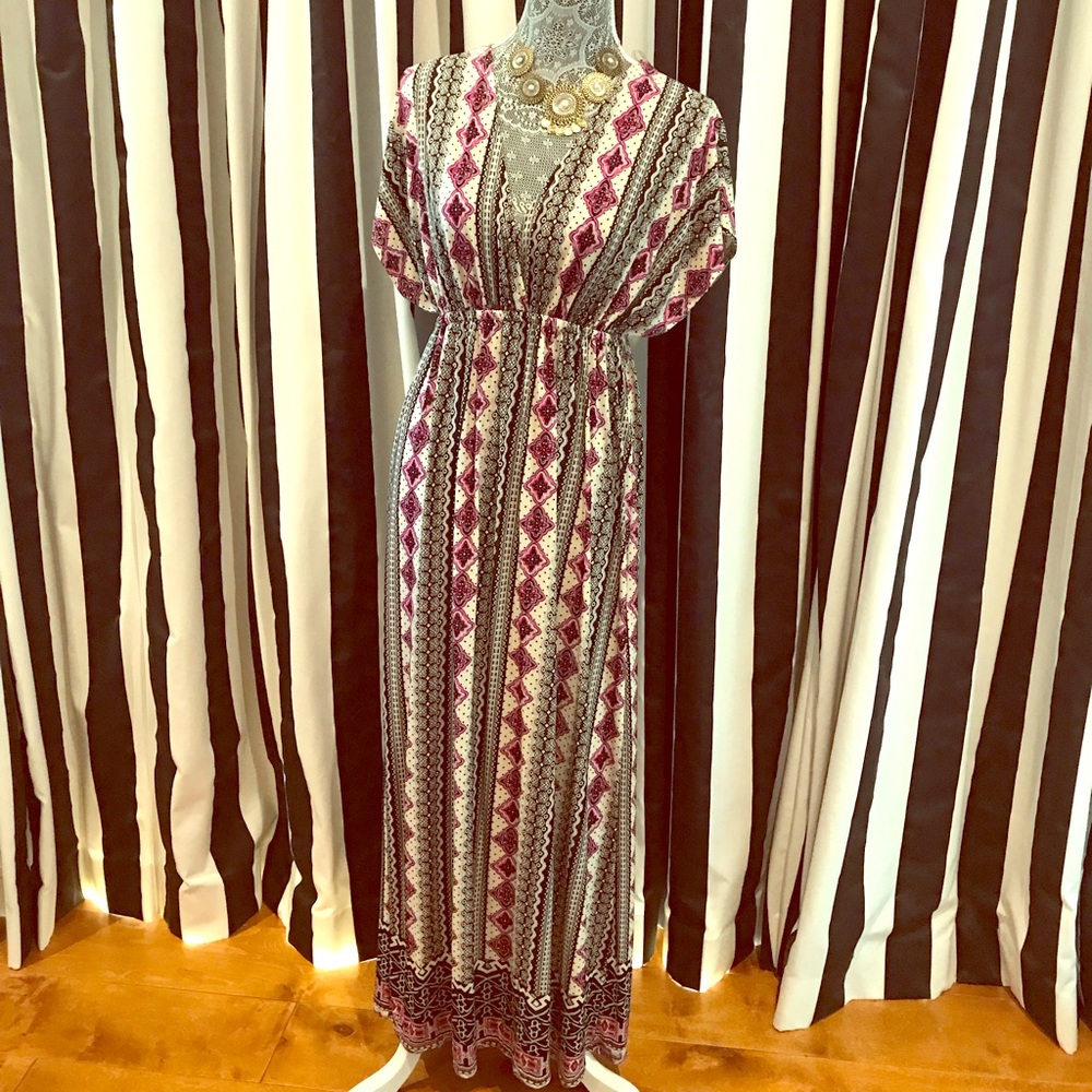 Geometric design maxi dress